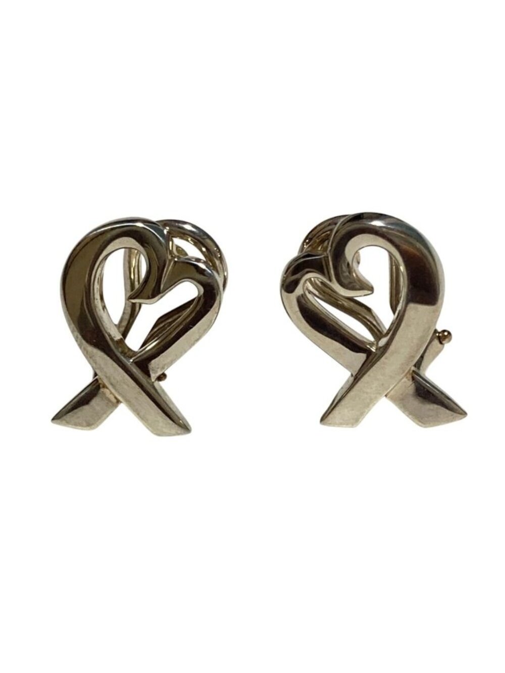 Tiffany & Co Paloma Picasso Loving Heart Earrings 925 Sterling Silver